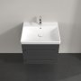 Villeroy & Boch Avento 600mm 2 Drawer Vanity Unit with Chrome Handles - Matt Graphite