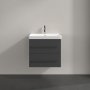 Villeroy & Boch Avento 600mm 2 Drawer Vanity Unit with Chrome Handles - Matt Graphite