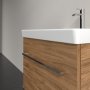 Villeroy & Boch Avento 600mm 2 Drawer Vanity Unit with Chrome Handles - Oak Kansas