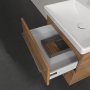 Villeroy & Boch Avento 600mm 2 Drawer Vanity Unit with Chrome Handles - Oak Kansas