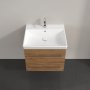 Villeroy & Boch Avento 600mm 2 Drawer Vanity Unit with Chrome Handles - Oak Kansas