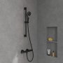 Villeroy & Boch Universal Exposed Round Thermostatic Shower Mixer - Matt Black