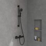 Villeroy & Boch Universal Exposed Square Thermostatic Shower Mixer - Matt Black