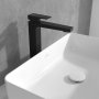 Villeroy & Boch Architectura Square Tall Single Lever Basin Mixer with Push Down Waste - Matt Black