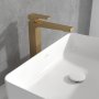 Villeroy & Boch Architectura Square Tall Single Lever Basin Mixer with Push Down Waste - Brushed Gold