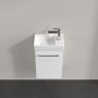 Villeroy & Boch Avento 340mm 1 Left Hand Door Vanity Unit with Chrome Handle - Brilliant White