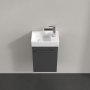 Villeroy & Boch Avento 340mm 1 Left Hand Door Vanity Unit with Chrome Handle - Graphite