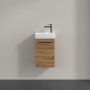 Villeroy & Boch Avento 340mm 1 Left Hand Door Vanity Unit with Black Handle - Oak Kansas