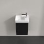 Villeroy & Boch Avento 340mm 1 Left Hand Door Vanity Unit with Black Handle - Volcano Black