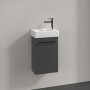 Villeroy & Boch Avento 340mm 1 Left Hand Door Vanity Unit with Black Handle - Graphite