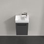 Villeroy & Boch Avento 340mm 1 Left Hand Door Vanity Unit with Black Handle - Graphite