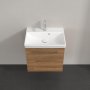 Villeroy & Boch Avento 530mm 1 Left Hand Door Vanity Unit with Chrome Handle - Oak Kansas