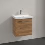 Villeroy & Boch Avento 530mm 1 Left Hand Door Vanity Unit with Chrome Handle - Oak Kansas