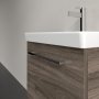 Villeroy & Boch Avento 530mm 1 Left Hand Door Vanity Unit with Chrome Handle - Stone Oak