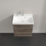 Villeroy & Boch Avento 530mm 1 Left Hand Door Vanity Unit with Chrome Handle - Stone Oak