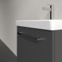 Villeroy & Boch Avento 530mm 1 Left Hand Door Vanity Unit with Chrome Handle - Graphite