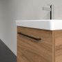 Villeroy & Boch Avento 530mm 1 Left Hand Door Vanity Unit with Black Handle - Oak Kansas