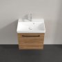 Villeroy & Boch Avento 530mm 1 Left Hand Door Vanity Unit with Black Handle - Oak Kansas