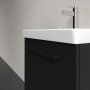 Villeroy & Boch Avento 530mm 1 Left Hand Door Vanity Unit with Black Handle - Volcano Black