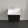 Villeroy & Boch Avento 530mm 1 Left Hand Door Vanity Unit with Black Handle - Volcano Black