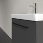 Villeroy & Boch Avento 530mm 1 Left Hand Door Vanity Unit with Black Handle - Graphite