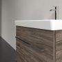 Villeroy & Boch Avento 600mm 2 Drawer Vanity Unit with Chrome Handles - Stone Oak