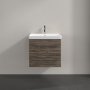 Villeroy & Boch Avento 600mm 2 Drawer Vanity Unit with Chrome Handles - Stone Oak