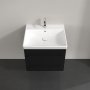 Villeroy & Boch Avento 600mm 2 Drawer Vanity Unit with Black Handles - Volcano Black