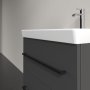 Villeroy & Boch Avento 600mm 2 Drawer Vanity Unit with Black Handles - Graphite