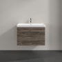 Villeroy & Boch Avento 800mm 2 Drawer Vanity Unit with Chrome Handles - Stone Oak