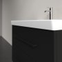 Villeroy & Boch Avento 800mm 2 Drawer Vanity Unit with Black Handles - Volcano Black