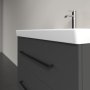 Villeroy & Boch Avento 800mm 2 Drawer Vanity Unit with Black Handles - Graphite