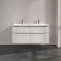 Villeroy & Boch Subway 3.0 1300mm 4 Drawer Double Vanity Unit with Chrome Handles - Brilliant White