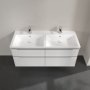 Villeroy & Boch Subway 3.0 1300mm 4 Drawer Double Vanity Unit with Chrome Handles - Brilliant White