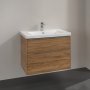 Villeroy & Boch Subway 3.0 800mm 2 Drawer Vanity Unit with Chrome Handles - Oak Kansas