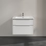 Villeroy & Boch Subway 3.0 800mm 2 Drawer Vanity Unit with Chrome Handles - Brilliant White