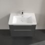 Villeroy & Boch Subway 3.0 800mm 2 Drawer Vanity Unit with Chrome Handles - Graphite