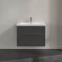 Villeroy & Boch Subway 3.0 800mm 2 Drawer Vanity Unit with Chrome Handles - Graphite