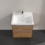 Villeroy & Boch Subway 3.0 600mm 2 Drawer Vanity Unit with Chrome Handles - Oak Kansas