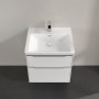 Villeroy & Boch Subway 3.0 600mm 2 Drawer Vanity Unit with Chrome Handles - Brilliant White