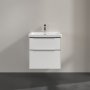 Villeroy & Boch Subway 3.0 600mm 2 Drawer Vanity Unit with Chrome Handles - Brilliant White