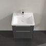 Villeroy & Boch Subway 3.0 600mm 2 Drawer Vanity Unit with Chrome Handles - Graphite