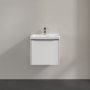 Villeroy & Boch Subway 3.0 500mm 1 Drawer Vanity Unit with Chrome Handles - Brilliant White