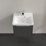 Villeroy & Boch Subway 3.0 500mm 1 Drawer Vanity Unit with Chrome Handles - Graphite