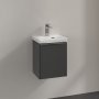 Villeroy & Boch Subway 3.0 350mm 1 Door Vanity Unit with Chrome Handle - Graphite