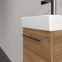 Villeroy & Boch Avento 340mm 1 Left Hand Door Vanity Unit with Chrome Handle - Oak Kansas