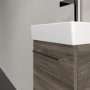 Villeroy & Boch Avento 340mm 1 Left Hand Door Vanity Unit with Chrome Handle - Stone Oak