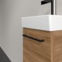 Villeroy & Boch Avento 340mm 1 Left Hand Door Vanity Unit with Black Handle - Oak Kansas