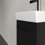 Villeroy & Boch Avento 340mm 1 Left Hand Door Vanity Unit with Black Handle - Volcano Black