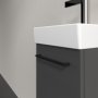 Villeroy & Boch Avento 340mm 1 Left Hand Door Vanity Unit with Black Handle - Graphite